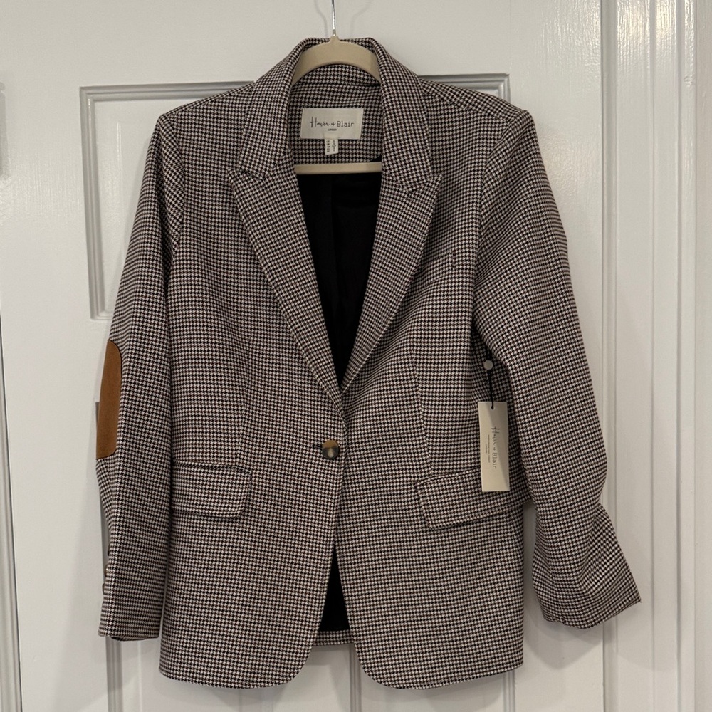 Houndstooth Blazer with Elbow Patches size Small